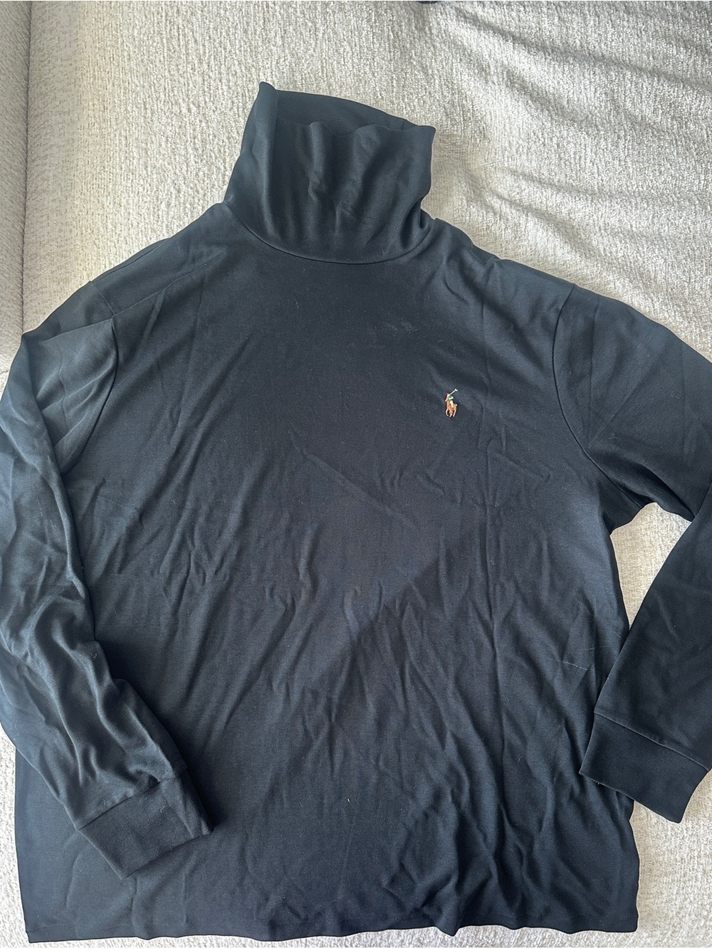 Polo by Ralph Lauren Black Turtleneck with Polo Pony Embroidery